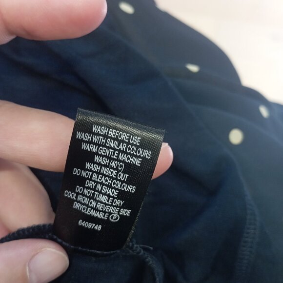 Dress dark blue and cream dots long sleeves XXL / XXXL - Picture 5 of 5